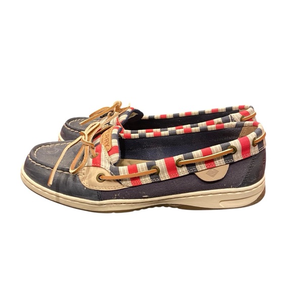 Sperry Top-Sider Angelfish Navy/Red Strap Boat Shoes STS83333 Women's Size 8 - Picture 2 of 8